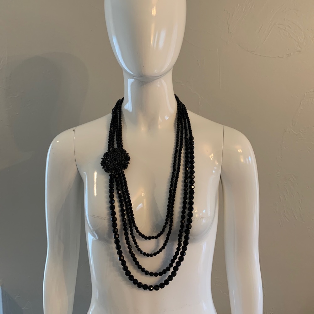 Black beaded necklace